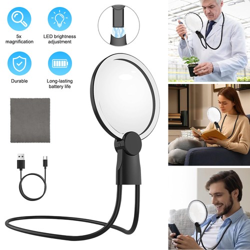 Adjustable neck magnifier - neck, 5x