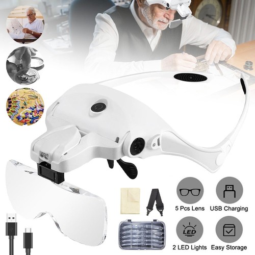 Head mount magnifier - mount, led