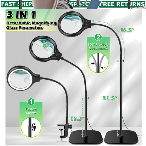 Gooseneck magnifying lamp - magnifying, with